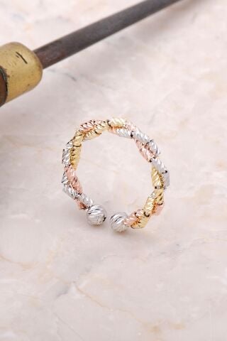 Burgu Dorika Renkli 925 Ayar Gümüş Yüzük 3003