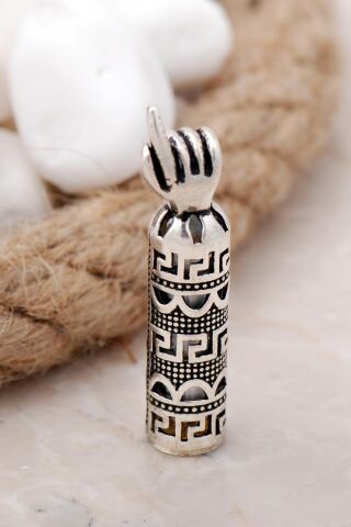 Cevşen Silindir Gümüş Kolye Ucu 7571