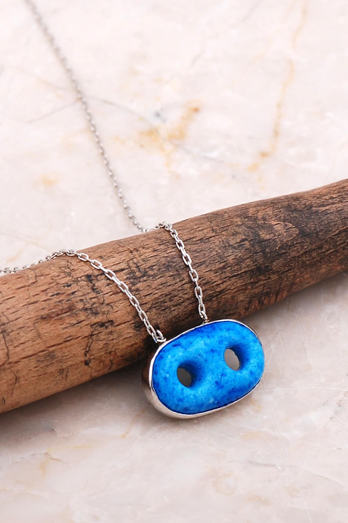 Süryani Nazar Boncuğu Gümüş Kolye 6651