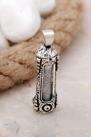 Cevşen Silindir Gümüş Kolye Ucu 7572