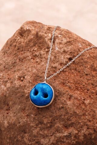 Süryani Nazar Boncuğu Gümüş Kolye 6654