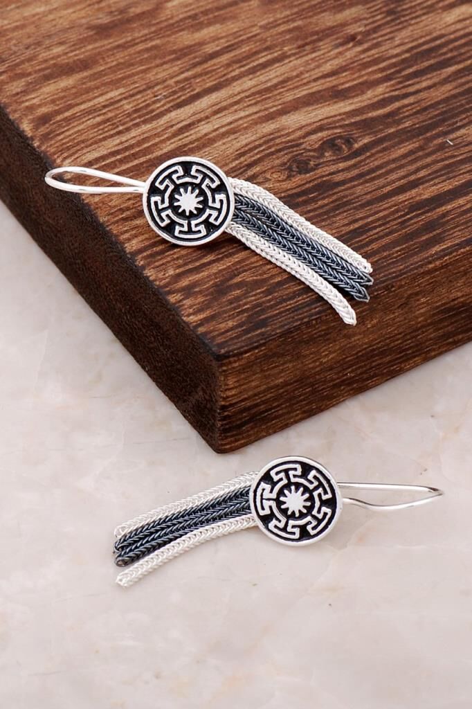 Midyat Hasırı El Yapımı Tasarım Gümüş Küpe 2616