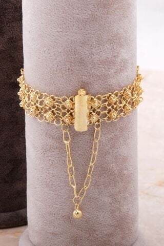 Telkari Altın Yaldızlı Kişniş Akıtma Bileklik 3631