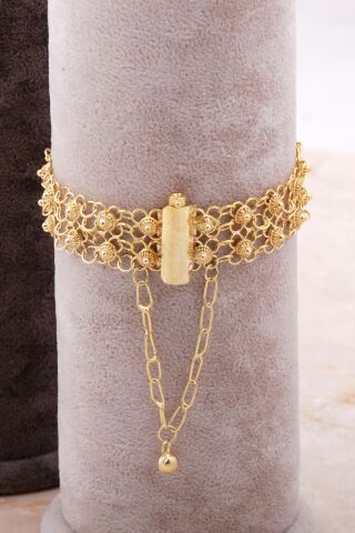 Telkari Altın Yaldızlı Kişniş Akıtma Bileklik 3631