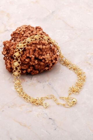 Telkari Altın Yaldızlı Kişniş Akıtma Gümüş Bileklik 3632