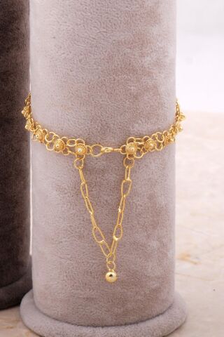 Telkari Altın Yaldızlı Kişniş Akıtma Gümüş Bileklik 3632