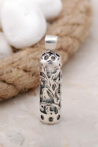 Cevşen Silindir Gümüş Kolye Ucu 7578