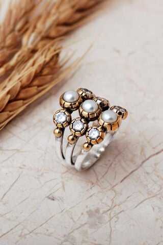 2 Farklı Doğal Taş Seçenekli Elişi 925 Ayar Gümüş Yüzük 6002