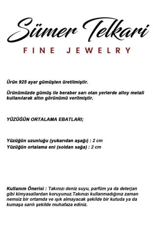 2 Farklı Doğal Taş Seçenekli Elişi 925 Ayar Gümüş Yüzük 6002 18 - Kuvars Taşı (Beyaz)
