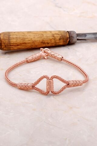 Rose Gümüş Kazaziye İşlemeli Bileklik 3376