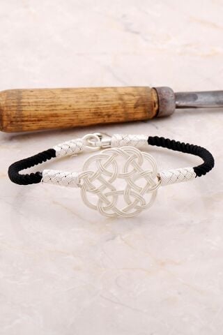 Aşk Düğümü Kazaziye İşlemeli Gümüş Bileklik 3378