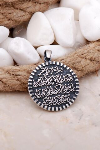 Nazar Ayetli Gümüş Kolye Ucu 7585