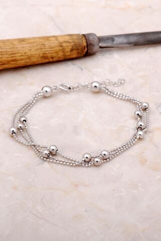 Dorika Üç Sıra 925 Ayar Gümüş Bileklik 3380