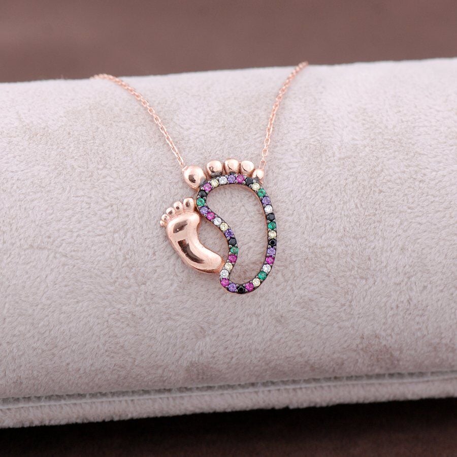 Rose Gümüş İlk Adım Tasarımlı Kolye 3761