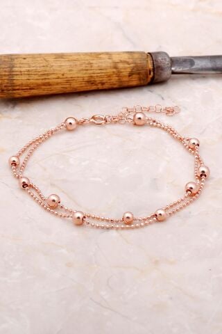 Dorissa İki Sıralı Rose Gümüş Bileklik 3384