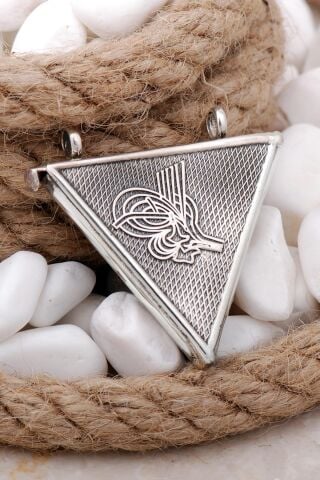 Osmanlı Tuğralı Muskalık Gümüş Kolye Ucu 7592