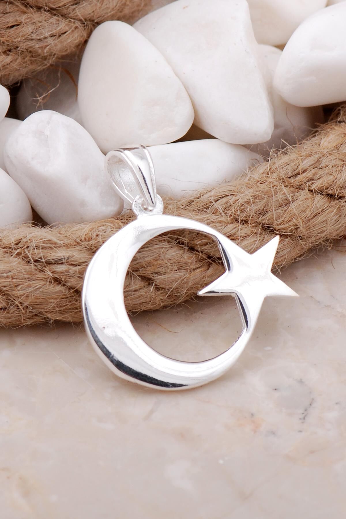 Ay Yıldız Gümüş Kolye Ucu 7599