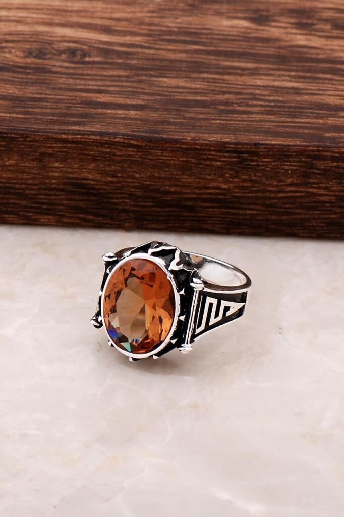 Renk Değiştiren Sultan Taşlı Gümüş Erkek Yüzük 968