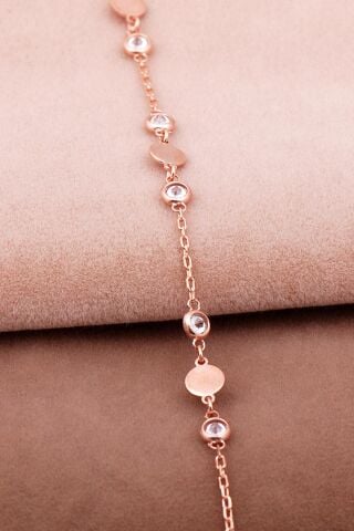 Pullu Rose Gümüş Bileklik 3992