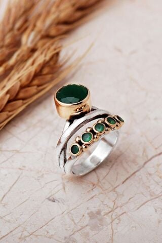 5 Farklı Doğal Taş Seçenekli Elişi 925 Ayar Gümüş Yüzük 6004