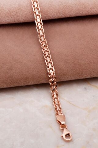 Ezme ve Su Yolu Rose Gümüş Kombin Bileklik 3997