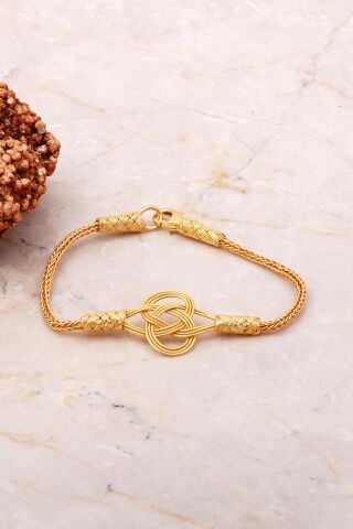 Kazaziye İşlemeli Altın Yaldızlı Şems Düğümü Bileklik 3638