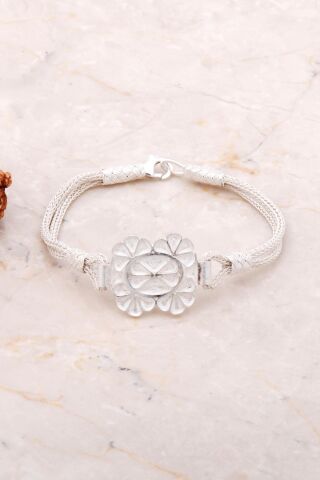 Telkari Kazaziye İşlemeli Tasarım Gümüş Bileklik 3641