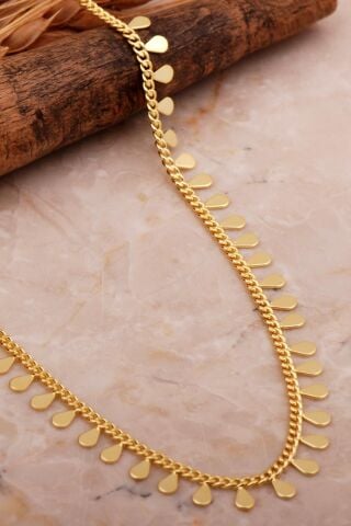 Damla Pullu Altın Kaplama Choker Gümüş Kolye 7976