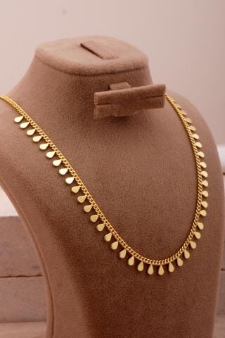 Damla Pullu Altın Kaplama Choker Gümüş Kolye 7976