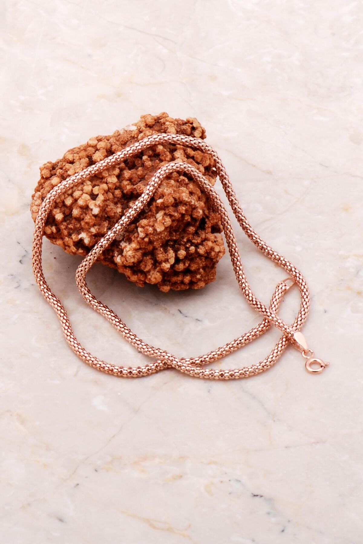 Rose Gümüş İtalyan Zincir Kolye 38