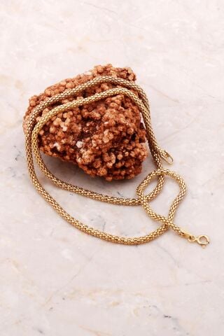 Altın Yaldızlı İtalyan Gümüş Zincir Kolye 39