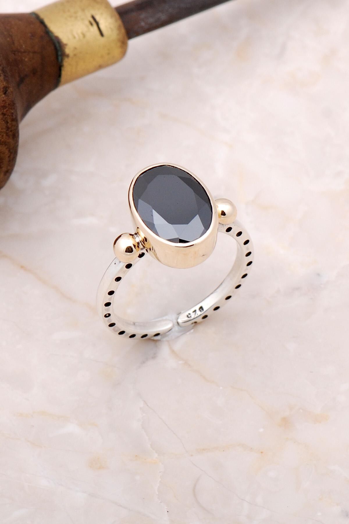 Onix Handmade Silver Solitaire Ring 3023