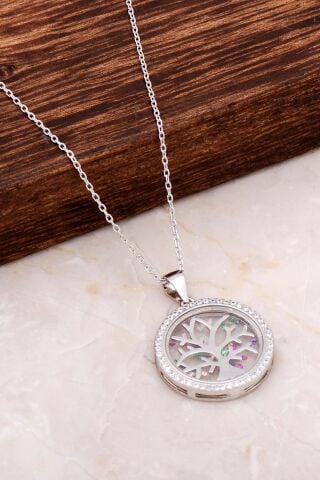 Hayat Ağacı Tasarım Gümüş Kolye 6661