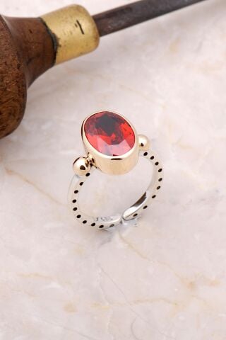 Lal Elişi Gümüş Tektaş Yüzük 3025