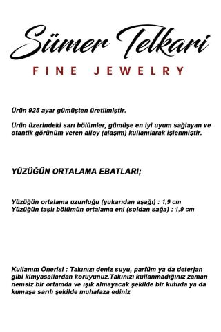 5 Farklı Doğal Taş Seçenekli Elişi 925 Ayar Gümüş Yüzük 6004 16 - Ametist Taşı (Mor)