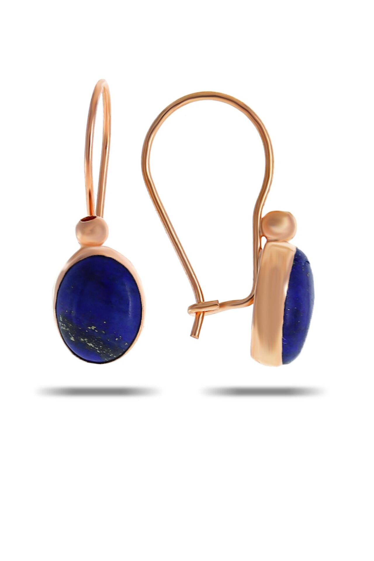 Lapis Lazuli Taşlı Rose Gümüş Küpe 5530