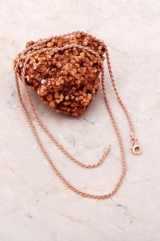 Rose Gümüş Burgu İtalyan 50 Cm Zincir Kolye 7126