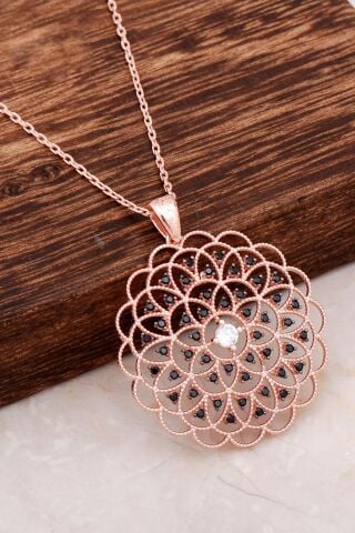 Yaşam Çiçeği Rose Gümüş Kolye 6665