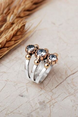 4 Farklı Doğal Taş Seçenekli Elişi 925 Ayar Gümüş Yüzük 6003