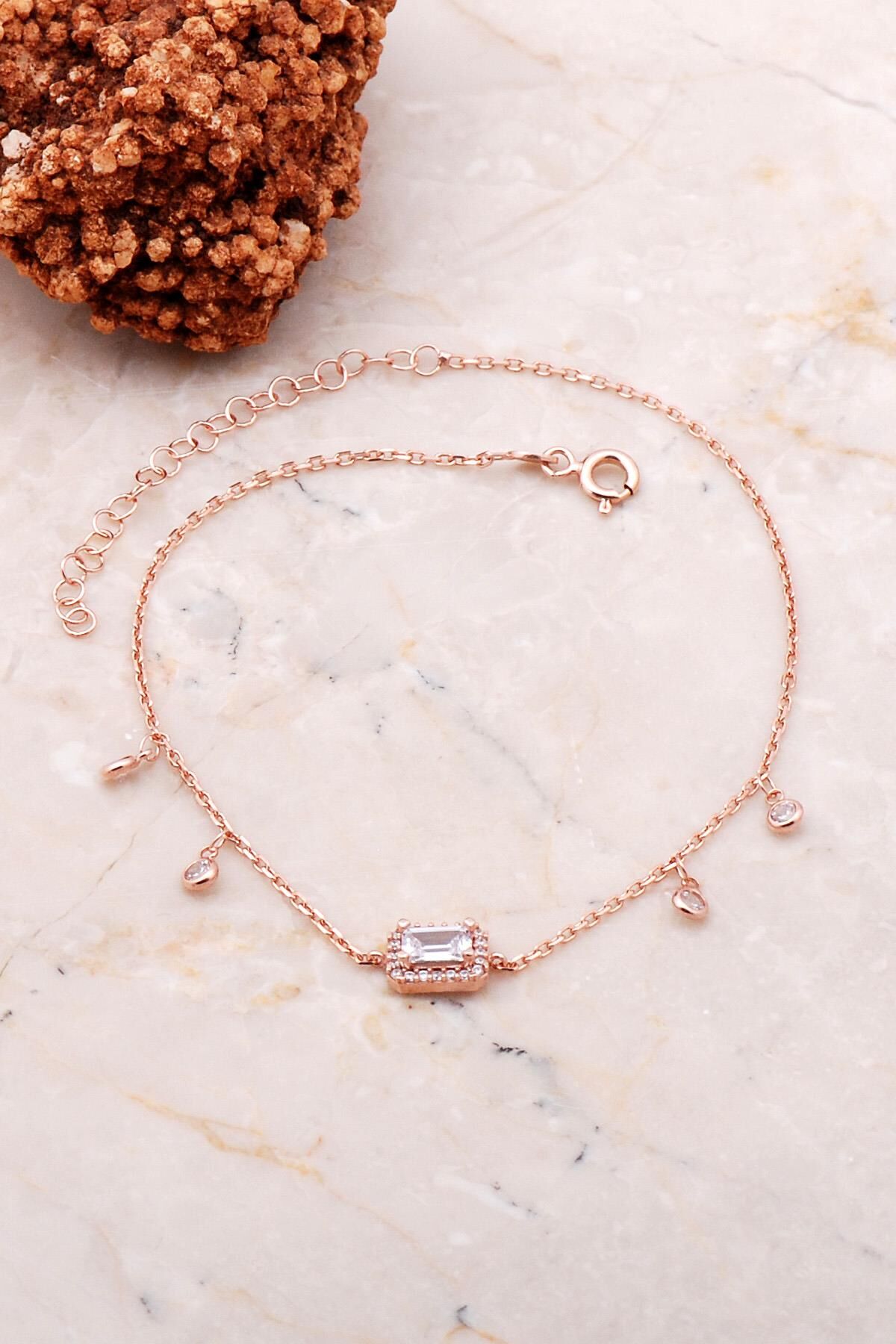 Baget Taşlı Rose Gümüş Halhal 251