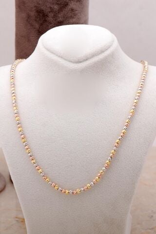 Dorissa Altın Yaldızlı Rose Gümüş Renkli Kolye 6852