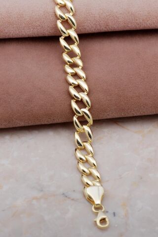 Gurmet Model Altın Yaldızlı Gümüş Bileklik 4015