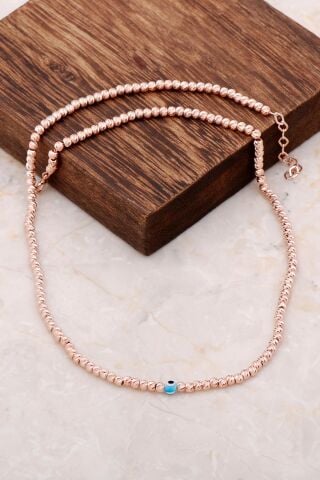 Dorika Rose 925 Ayar Gümüş Nazar Boncuklu Kolye 6854