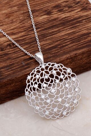 Yaşam Çiçeği Gümüş Tasarım Kolye 6669