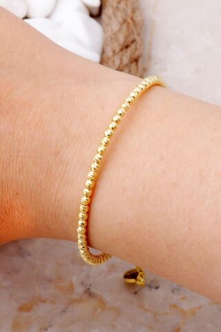 Dorika Tasarım Altın Yaldızlı 925 Ayar Gümüş Bilezik 4017