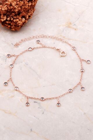 Mistik Topaz Sallantılı Rose Gümüş Halhal 254