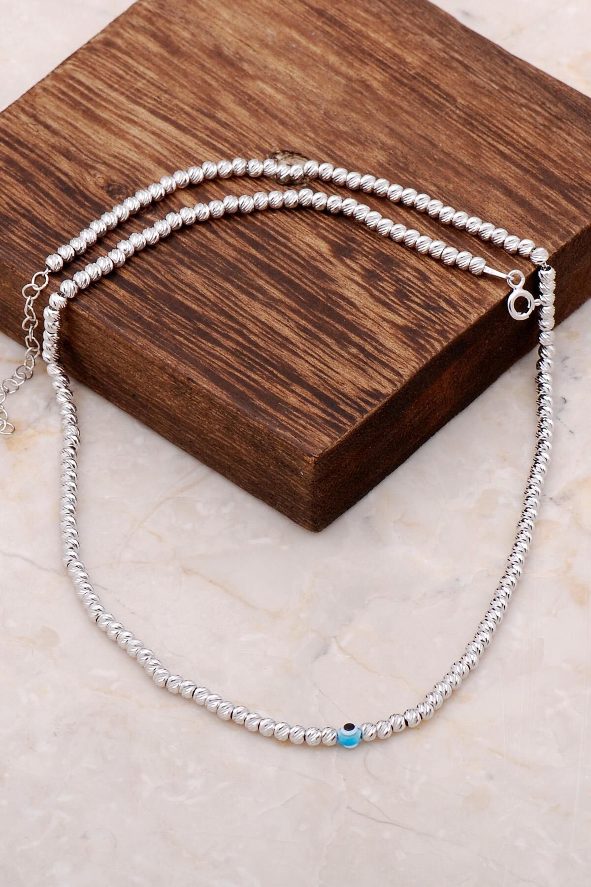 Dorika Nazar Boncuklu 925 Ayar Gümüş Kolye 6857