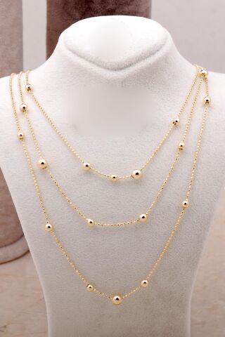 Dorika Altın Yaldızlı 925 Ayar Gümüş Kolye 6858