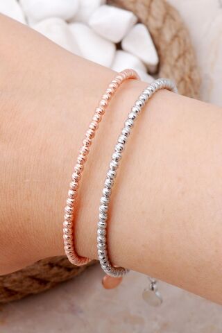 Dorissa Tasarım Rose ve Rodyum Gümüş Kombin Bilezik 4020