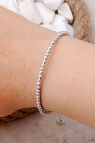 Dorika Tasarım Rose ve Rodyumlu 925 Ayar Gümüş Kombin Bilezik 4020